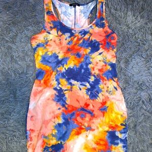 tie dye bodycon tank top dress